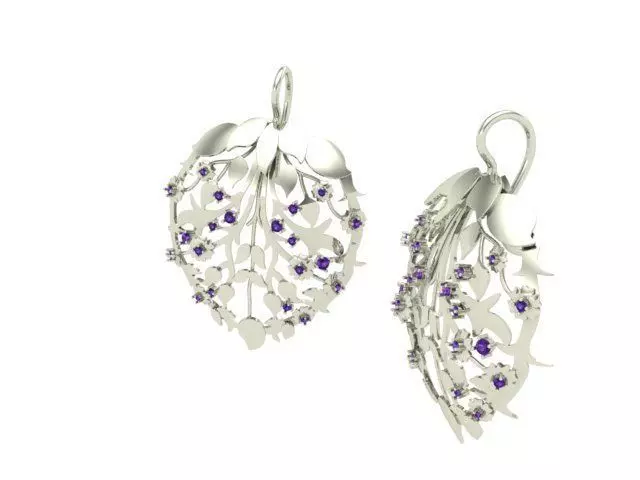 3d model 3d print model Leaf Gold Earring Jewelry 3D print model_0