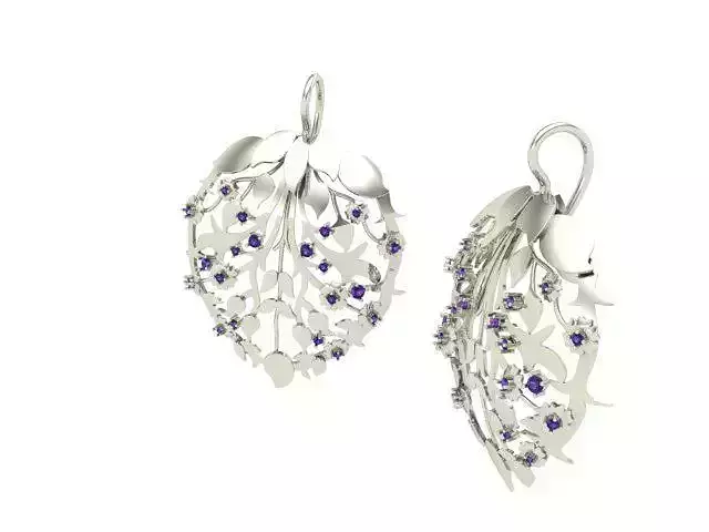 3d model 3d print model Leaf Gold Earring Jewelry 3D print model