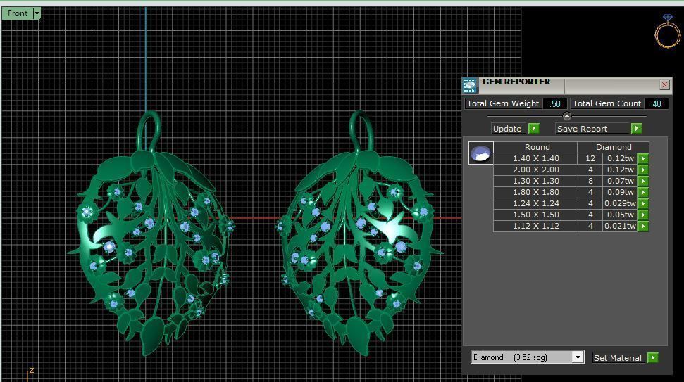 3d model 3d print model Leaf Gold Earring Jewelry 3D print model_3