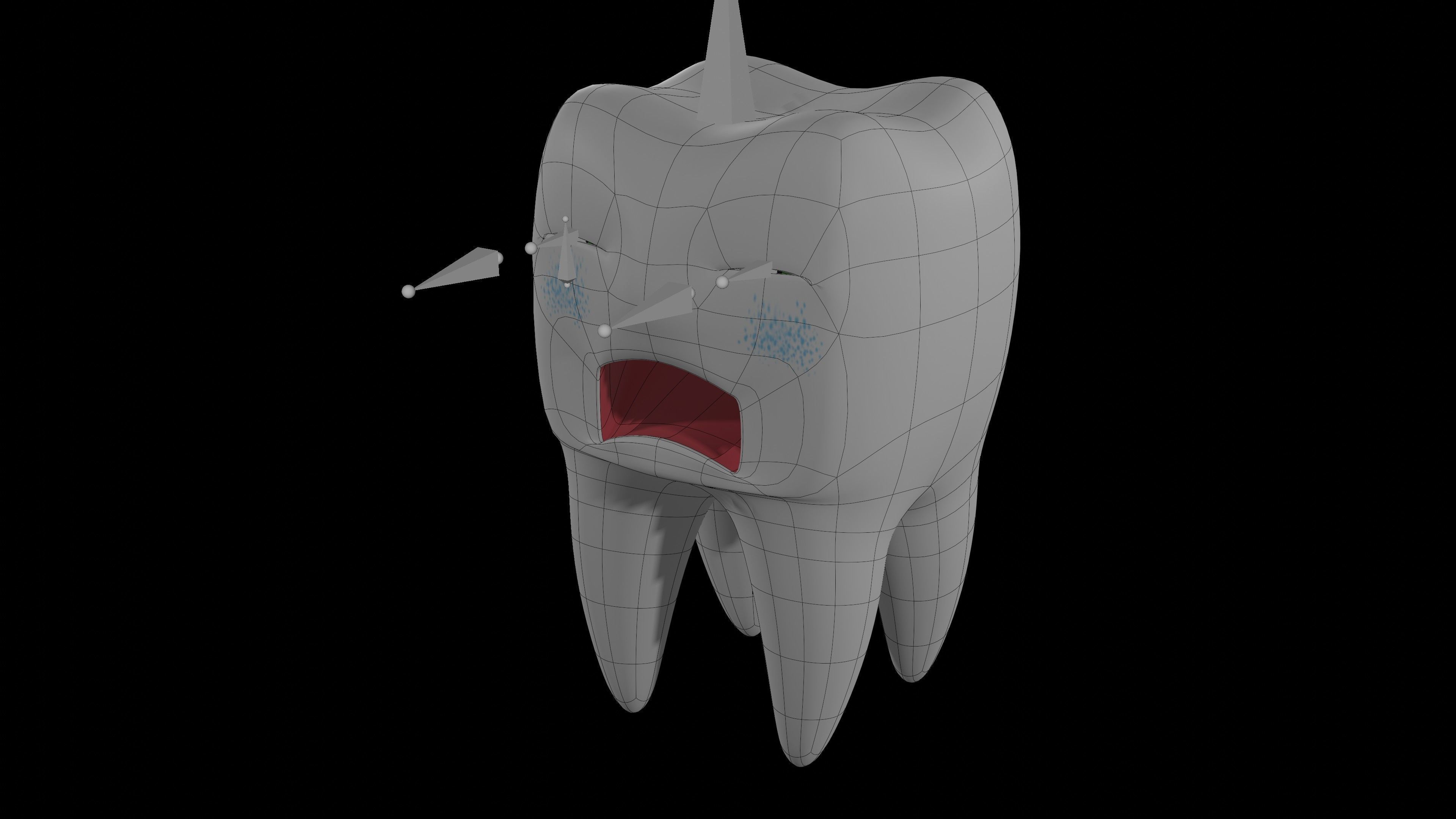 A Cartoon Tooth with Eye Rig and Shape Keys 3D model_9