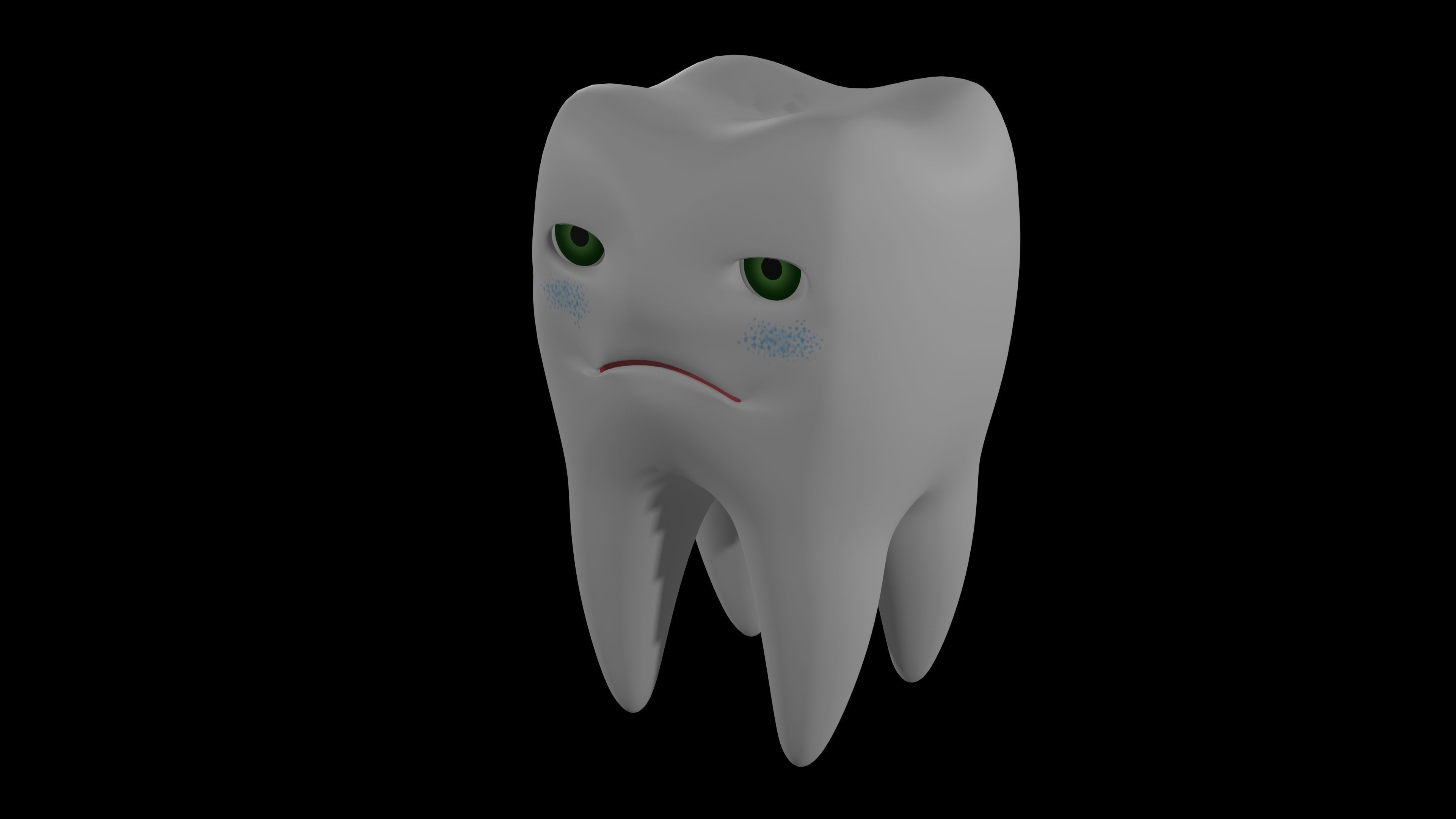 A Cartoon Tooth with Eye Rig and Shape Keys 3D model_1