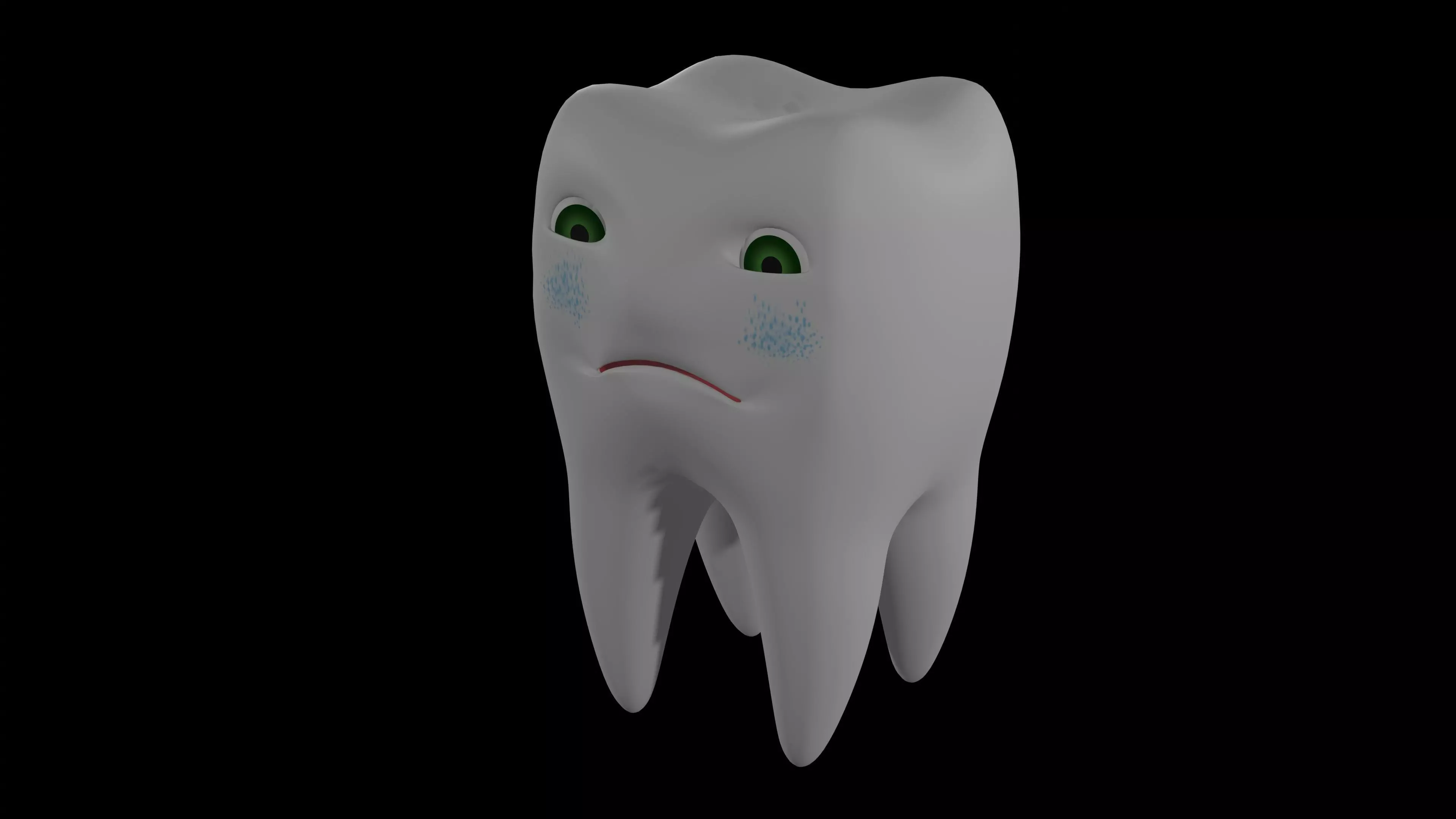 A Cartoon Tooth with Eye Rig and Shape Keys 3D model_0