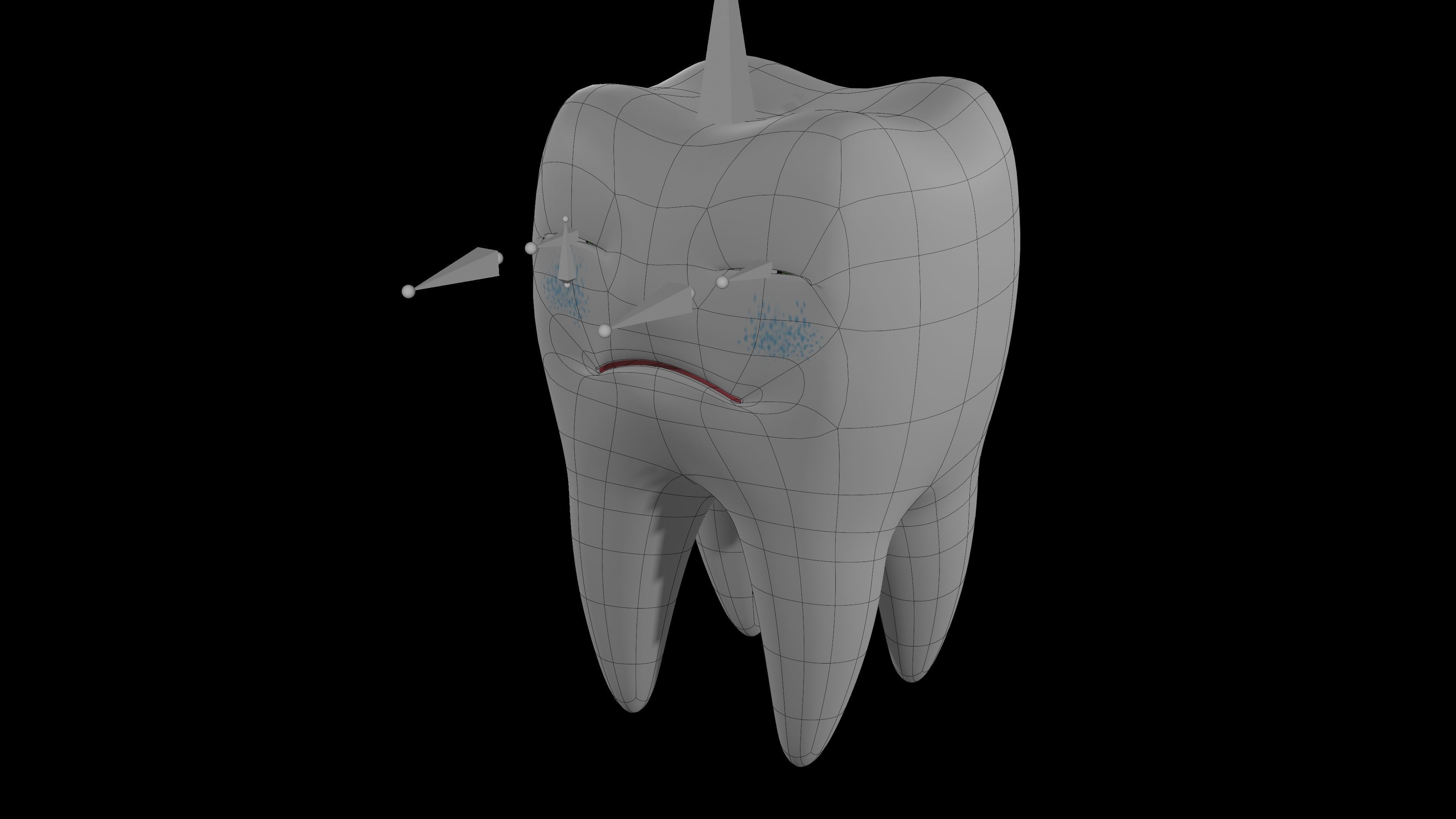 A Cartoon Tooth with Eye Rig and Shape Keys 3D model_4