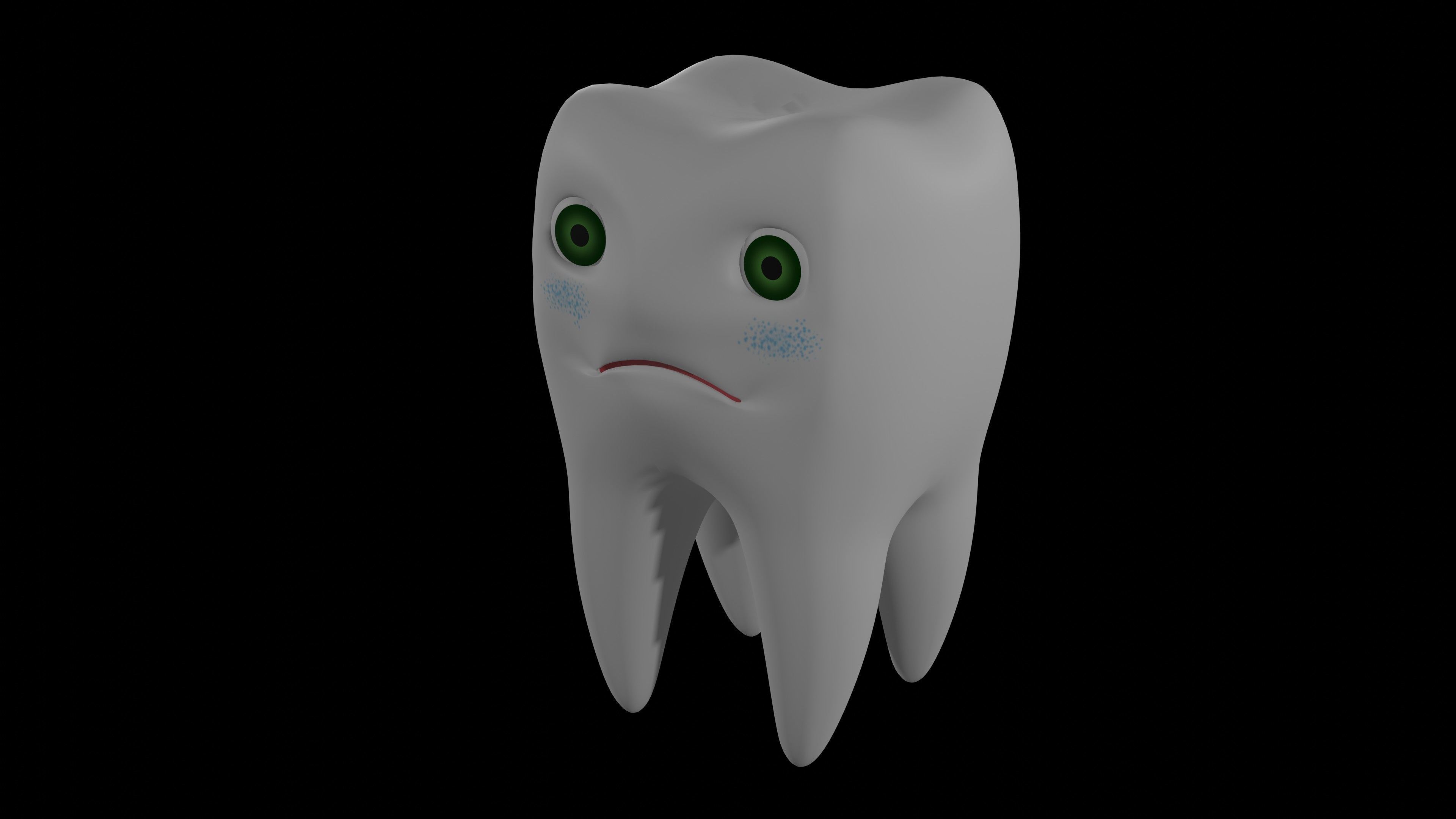 A Cartoon Tooth with Eye Rig and Shape Keys 3D model_3