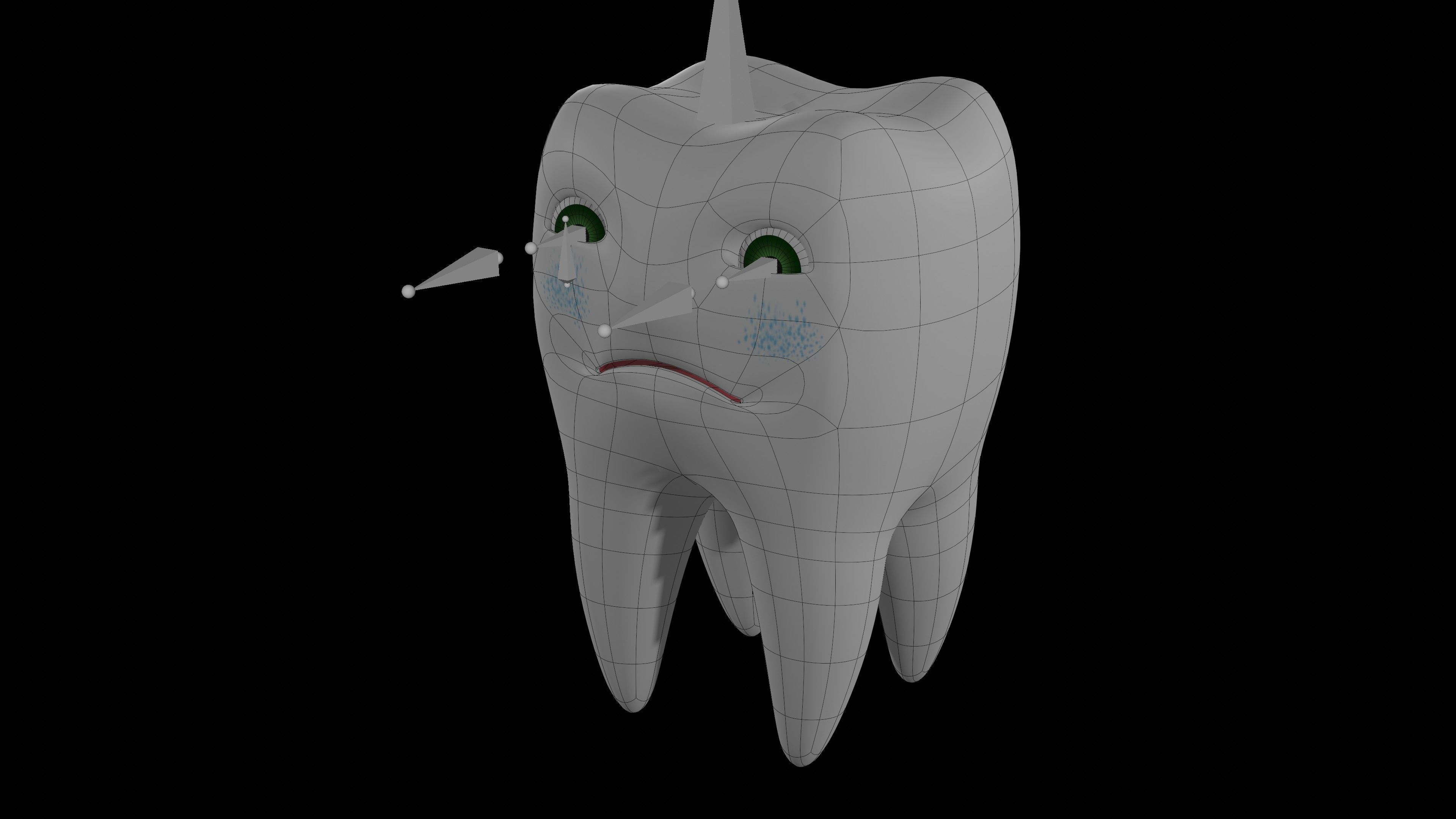 A Cartoon Tooth with Eye Rig and Shape Keys 3D model_2