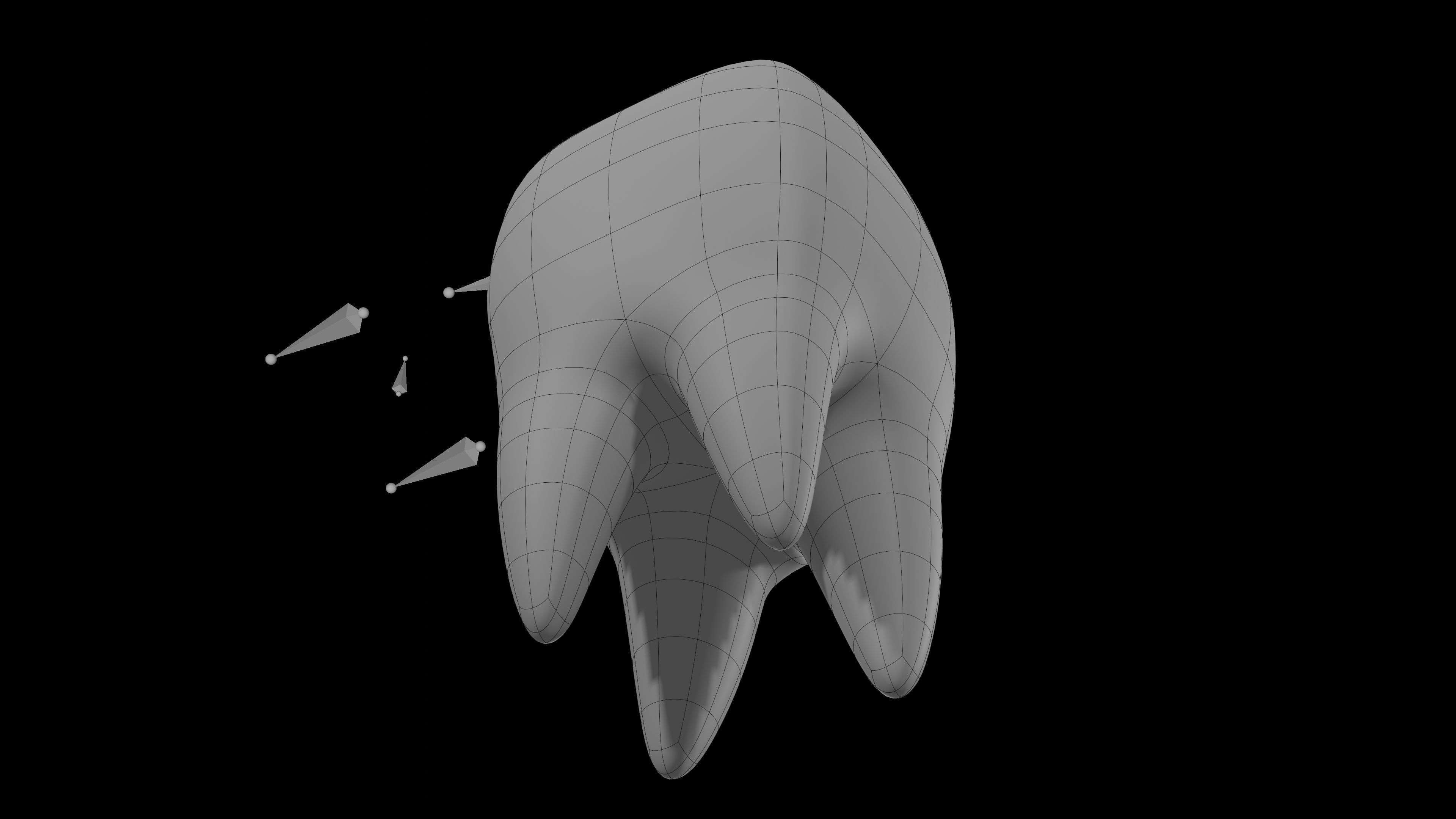A Cartoon Tooth with Eye Rig and Shape Keys 3D model_8