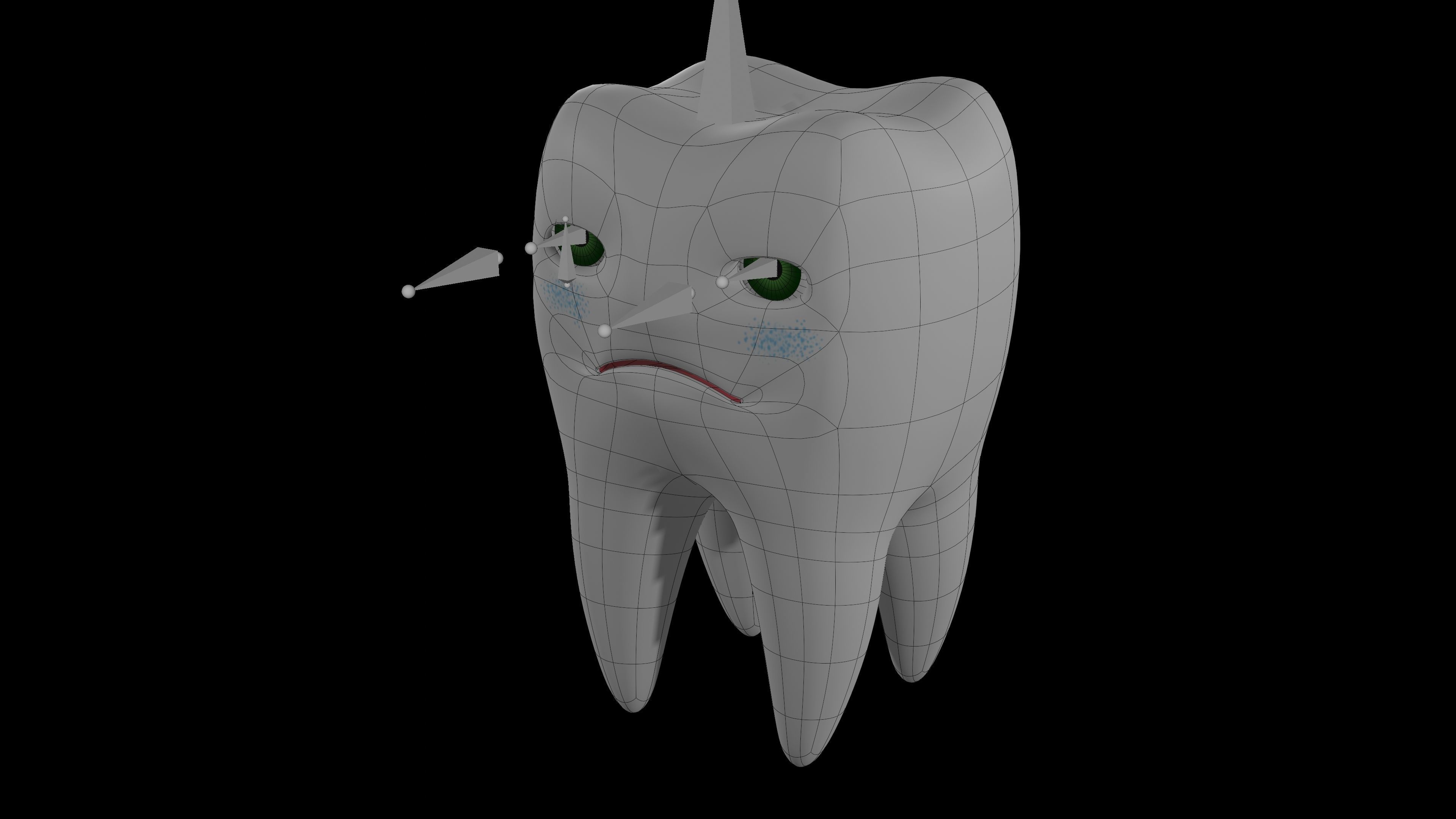 A Cartoon Tooth with Eye Rig and Shape Keys 3D model_6