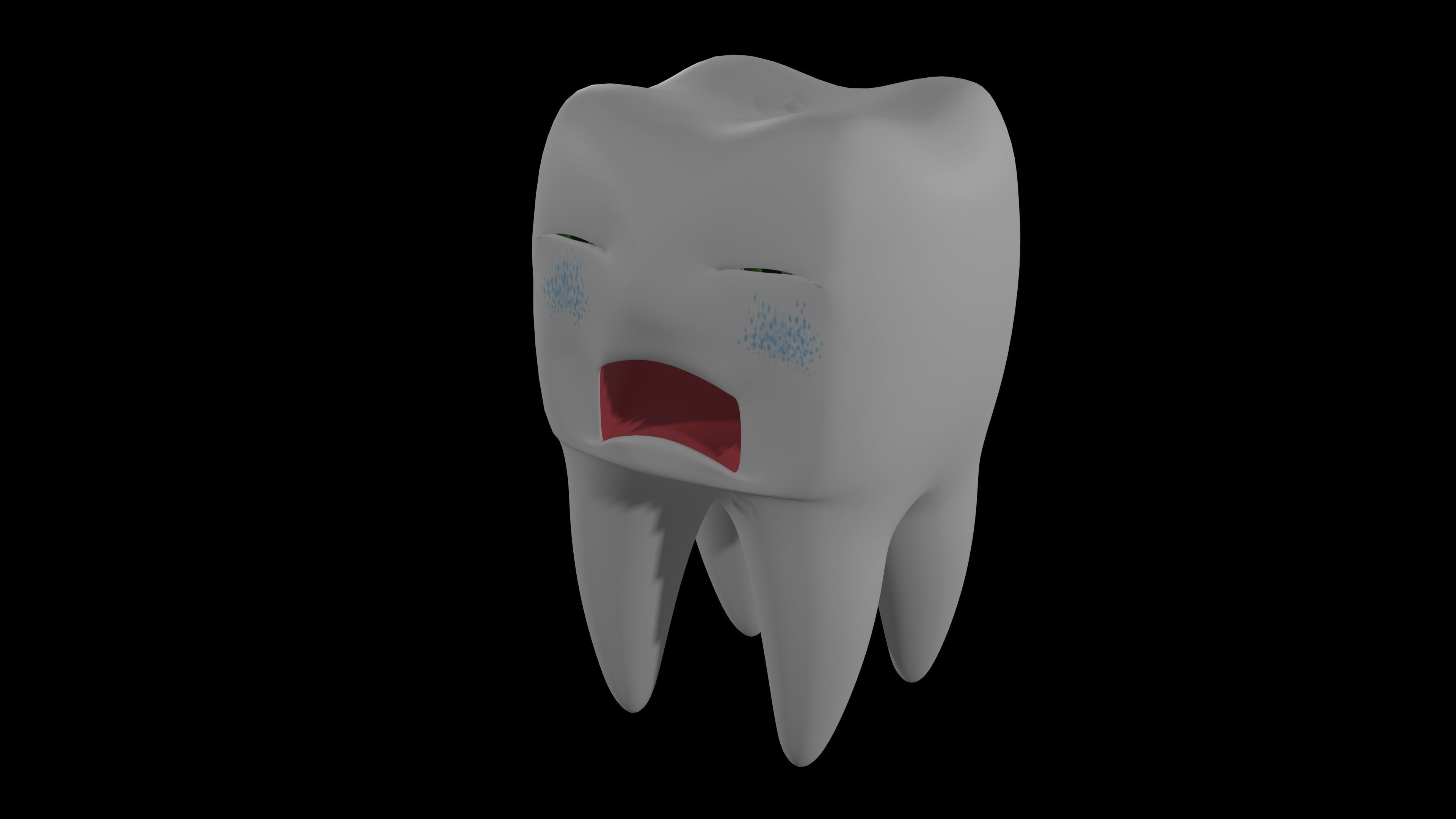 A Cartoon Tooth with Eye Rig and Shape Keys 3D model_11