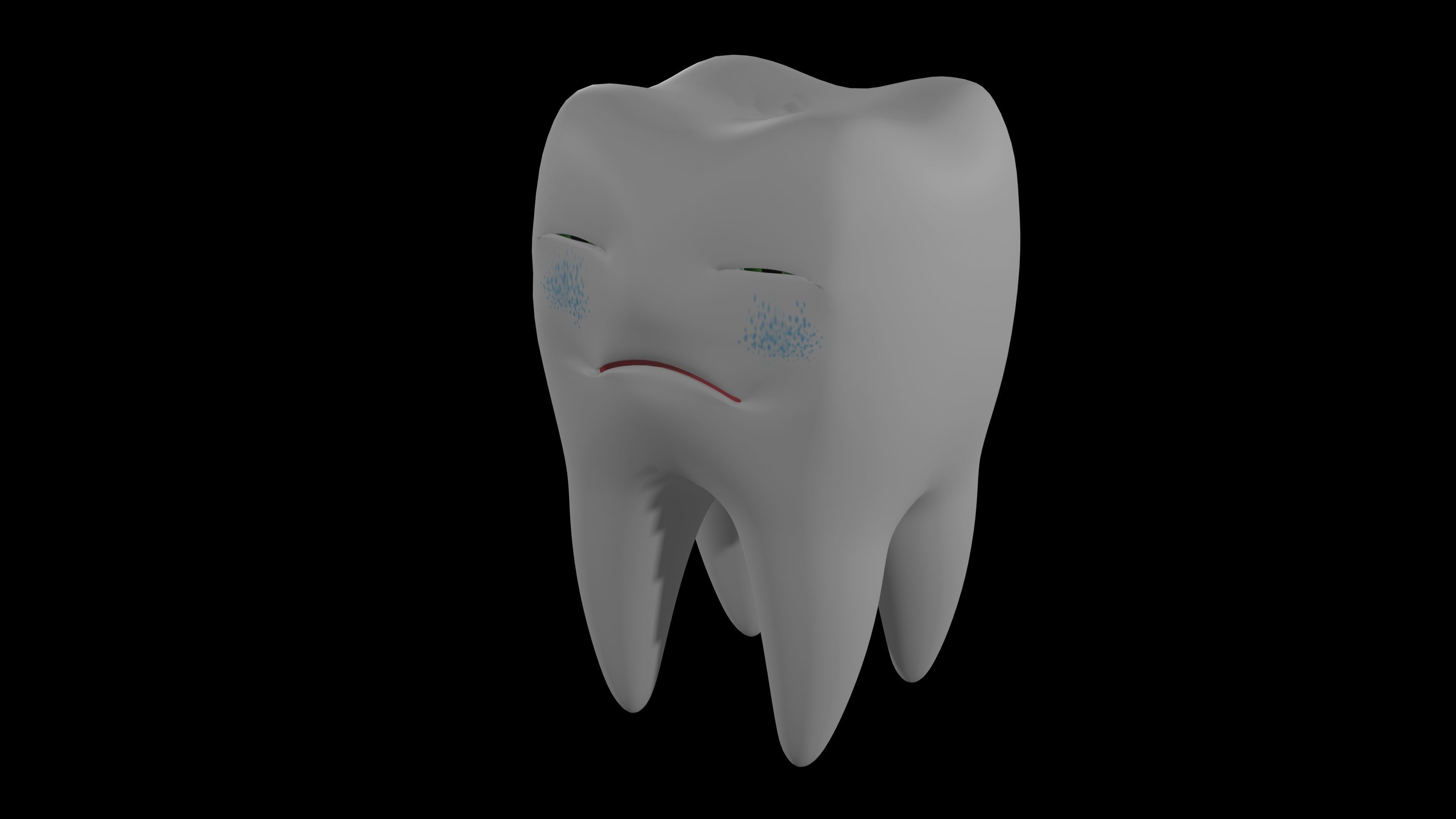 A Cartoon Tooth with Eye Rig and Shape Keys 3D model_13