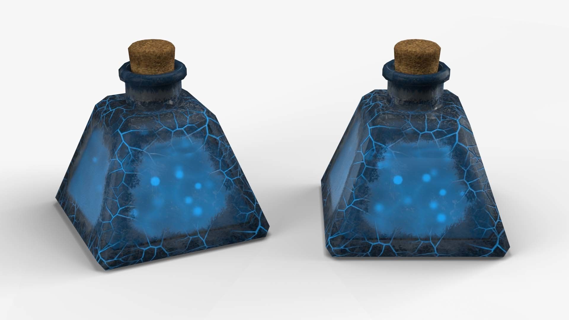 Stylized Magic Potion Bottle Low-poly 3D model_3