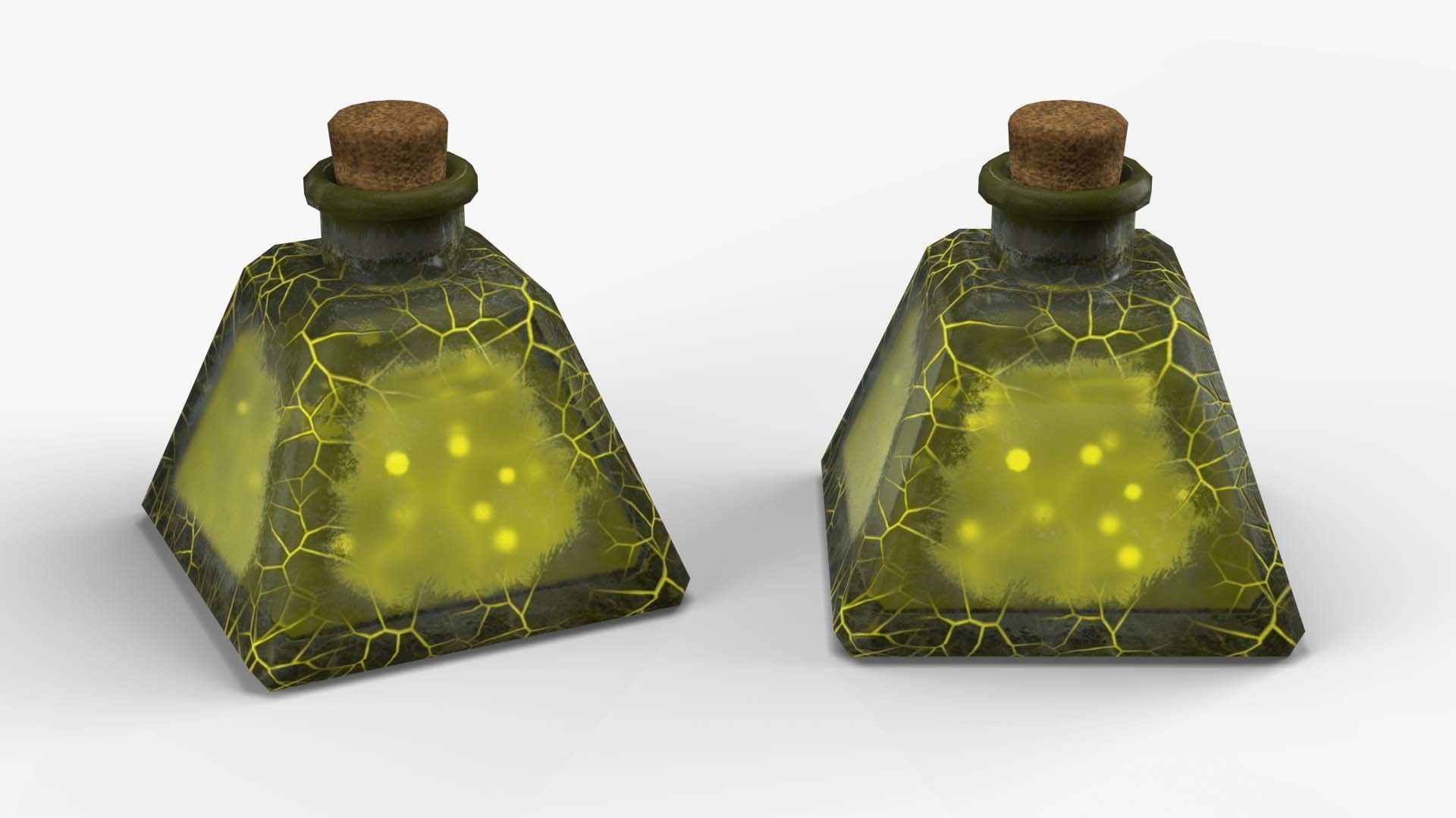 Stylized Magic Potion Bottle Low-poly 3D model_9
