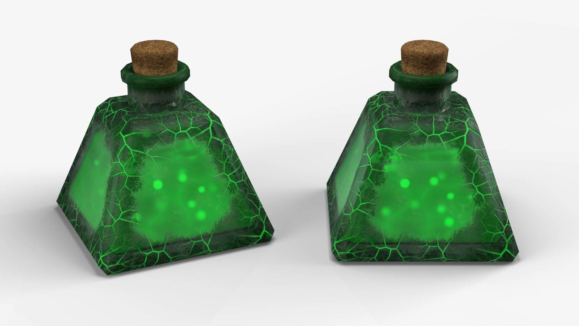Stylized Magic Potion Bottle Low-poly 3D model_5