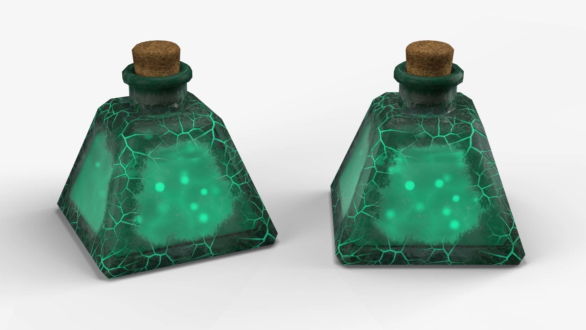 Stylized Magic Potion Bottle Low-poly 3D model_2