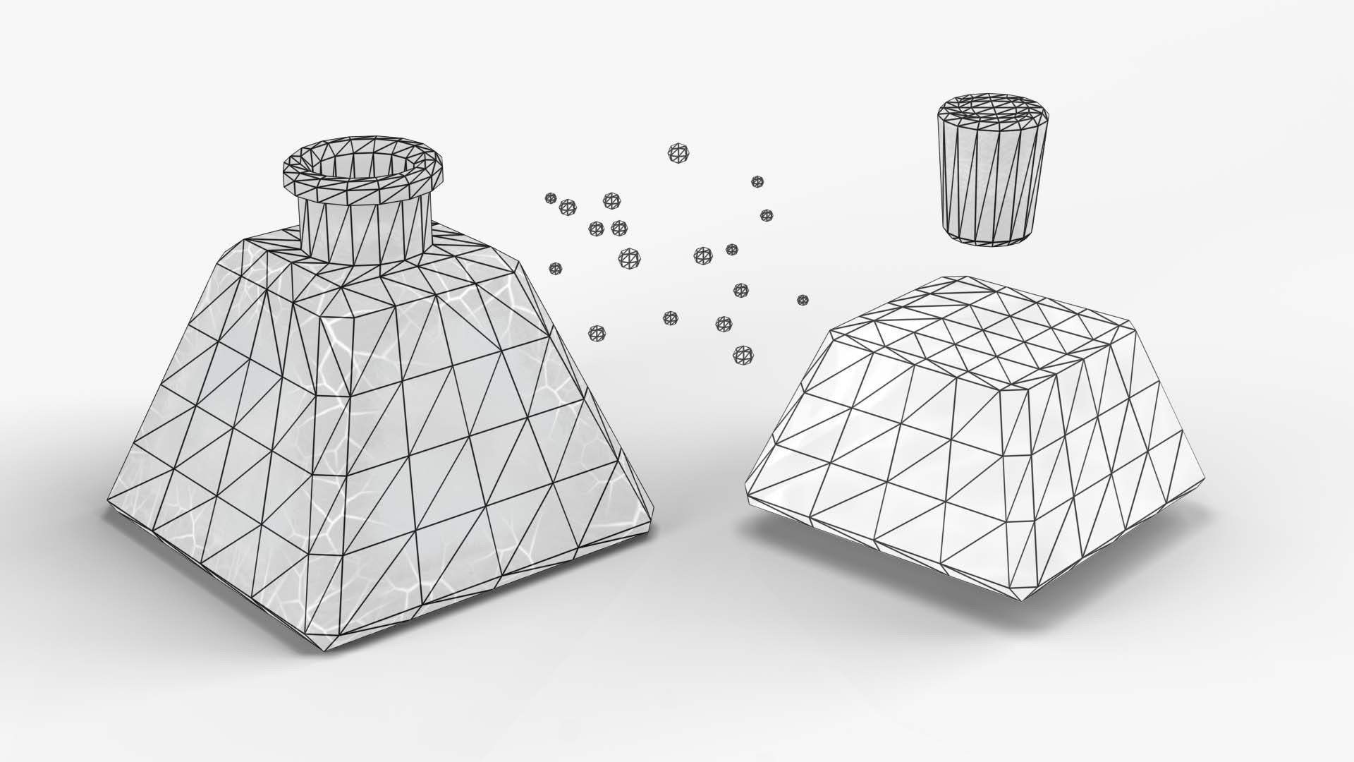 Stylized Magic Potion Bottle Low-poly 3D model_10