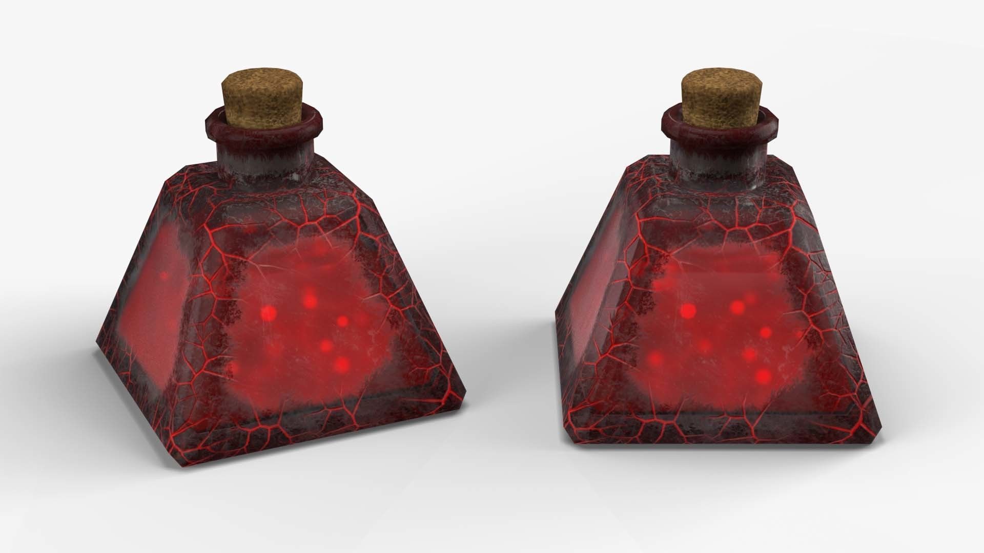 Stylized Magic Potion Bottle Low-poly 3D model_8