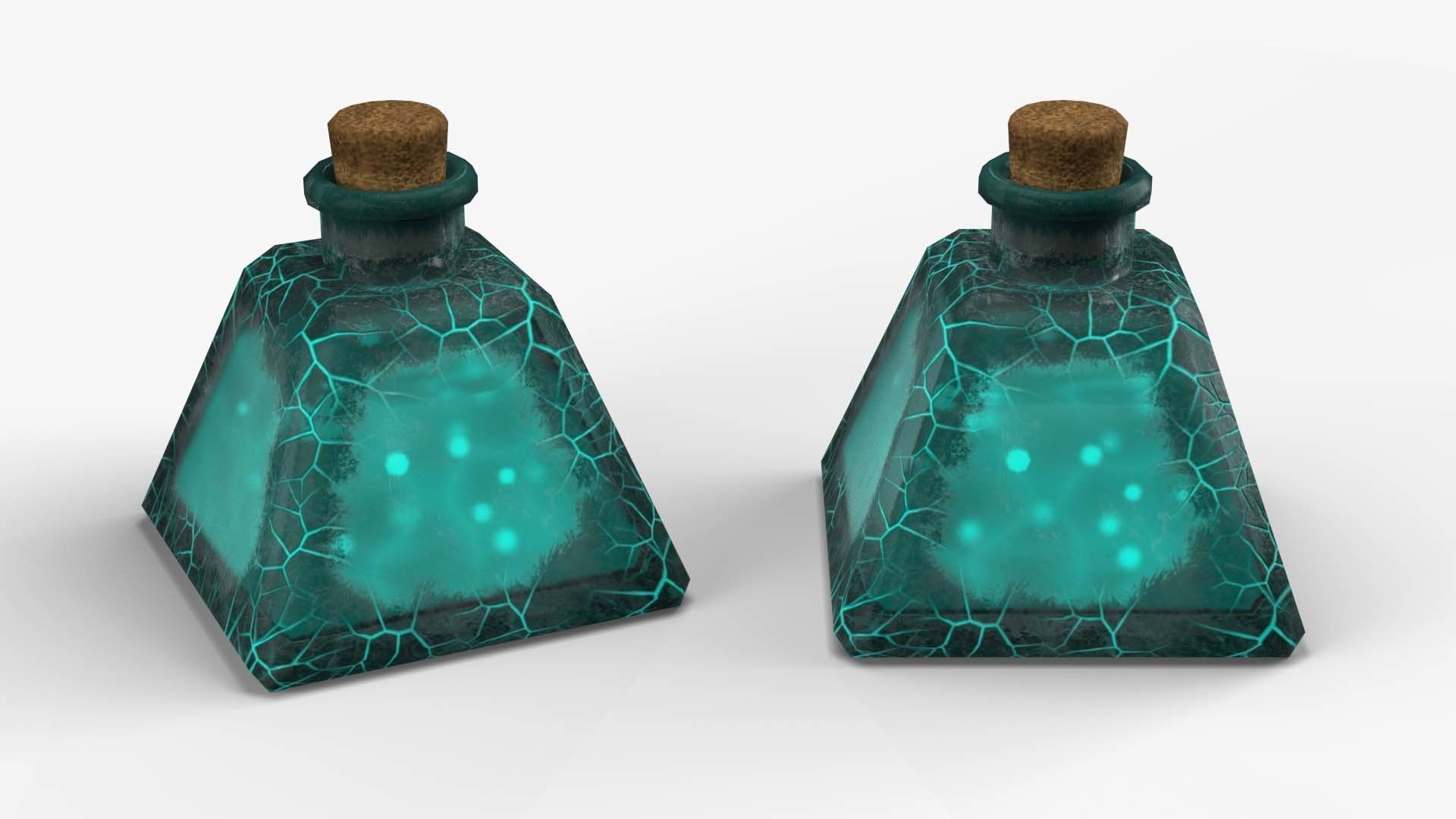Stylized Magic Potion Bottle Low-poly 3D model_4