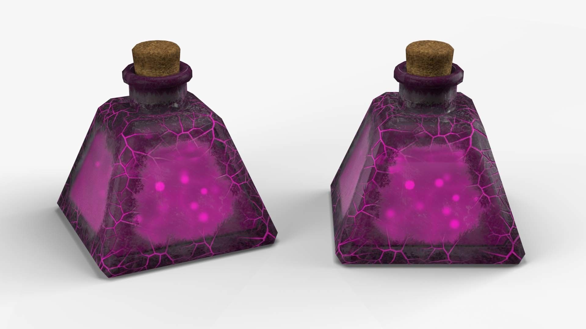 Stylized Magic Potion Bottle Low-poly 3D model_6