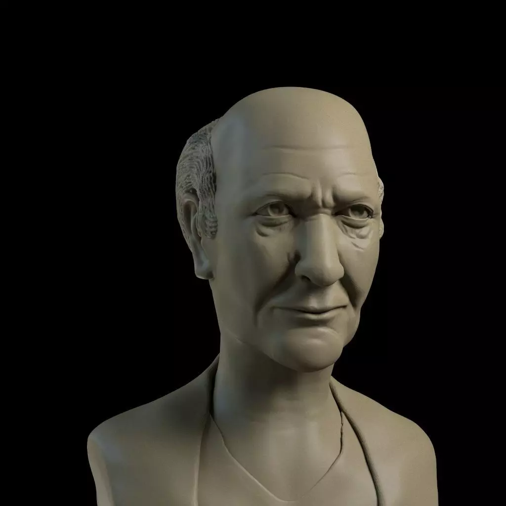 Oldman bust 3D printing ready ztl obj fbx stl formats model 3D print model