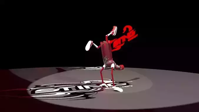Dancing animated bottle  Low-poly 3D model