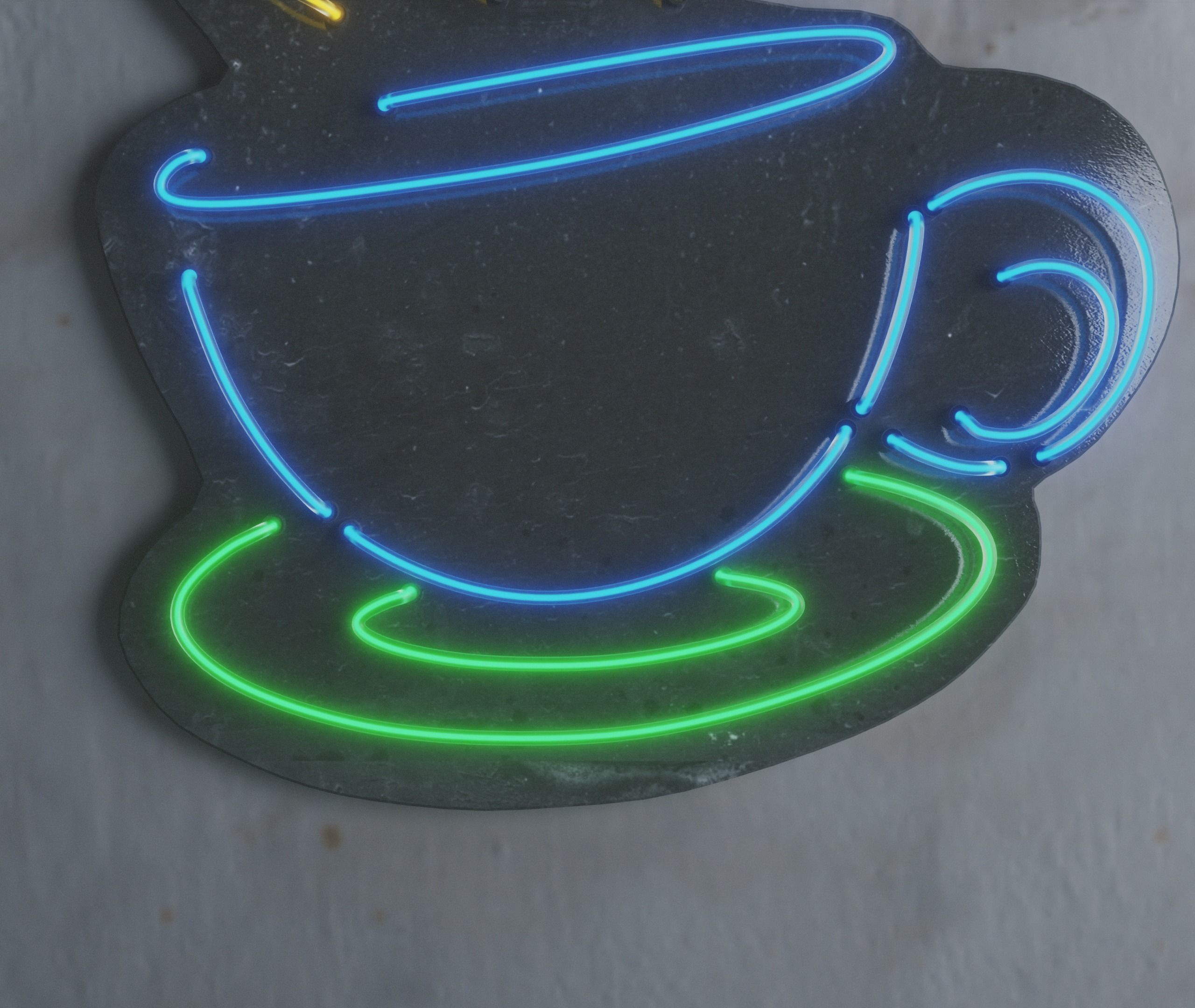 Neon 3D Model 10 - Coffee Low-poly 3D model_3