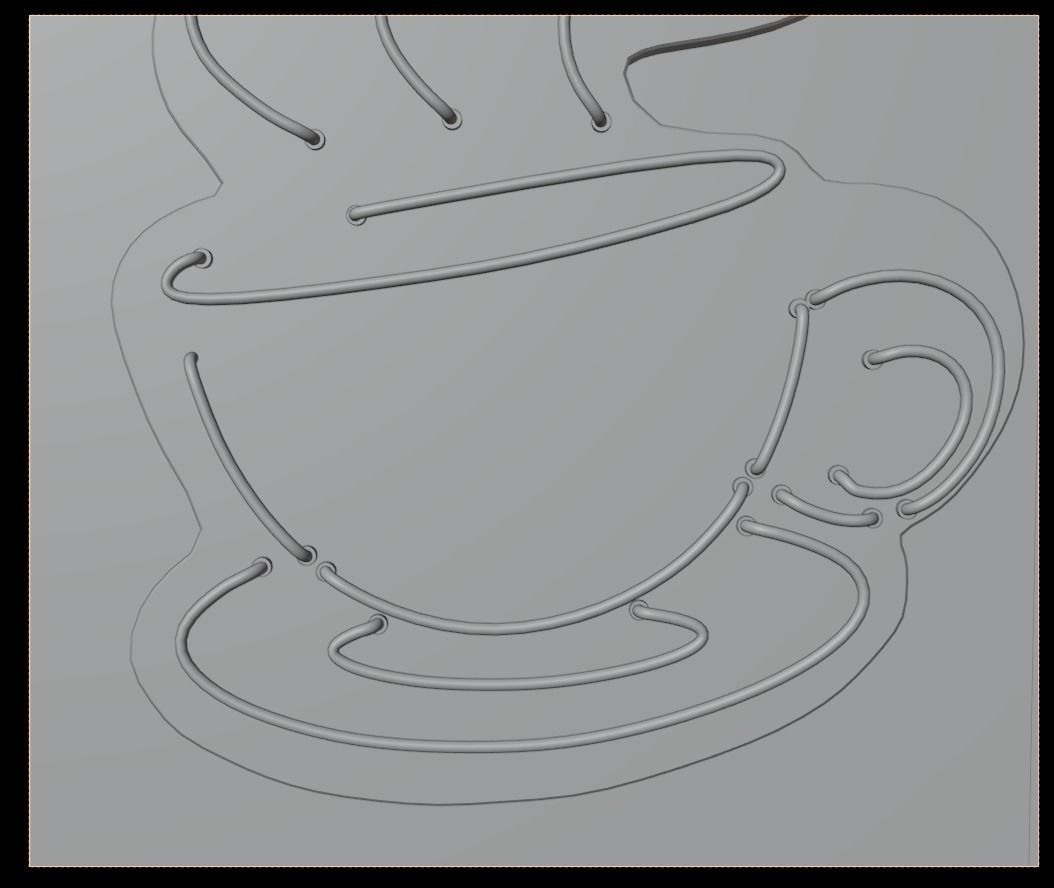 Neon 3D Model 10 - Coffee Low-poly 3D model_10