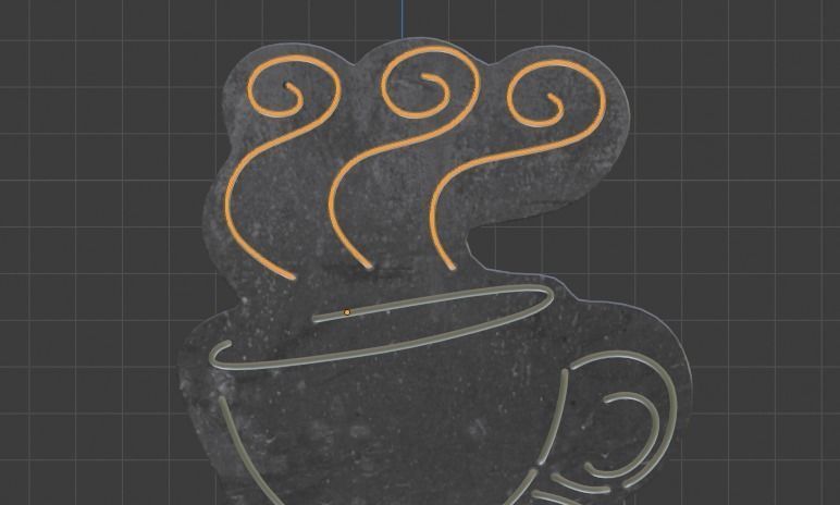 Neon 3D Model 10 - Coffee Low-poly 3D model_14