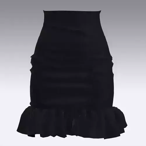 SKIRT ELASTIC LOOK RUFFLED LOOK
