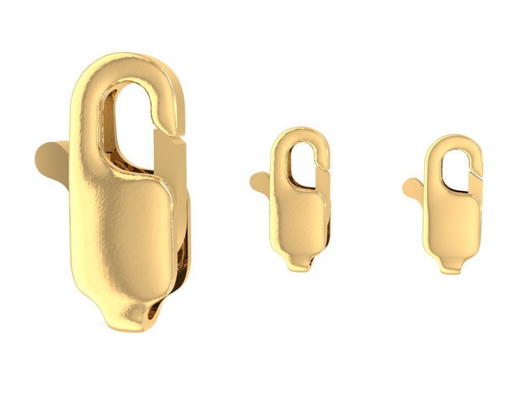 Oval Shape Jewelry Lock Clasp Connector  2923 3D print model_8