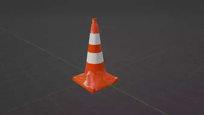 Traffic cone Low-poly 3D model