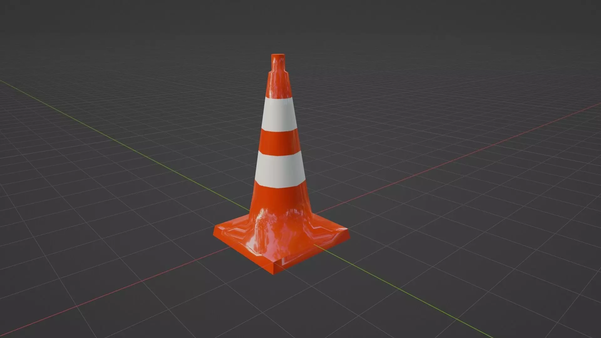 Traffic cone Low-poly 3D model_0