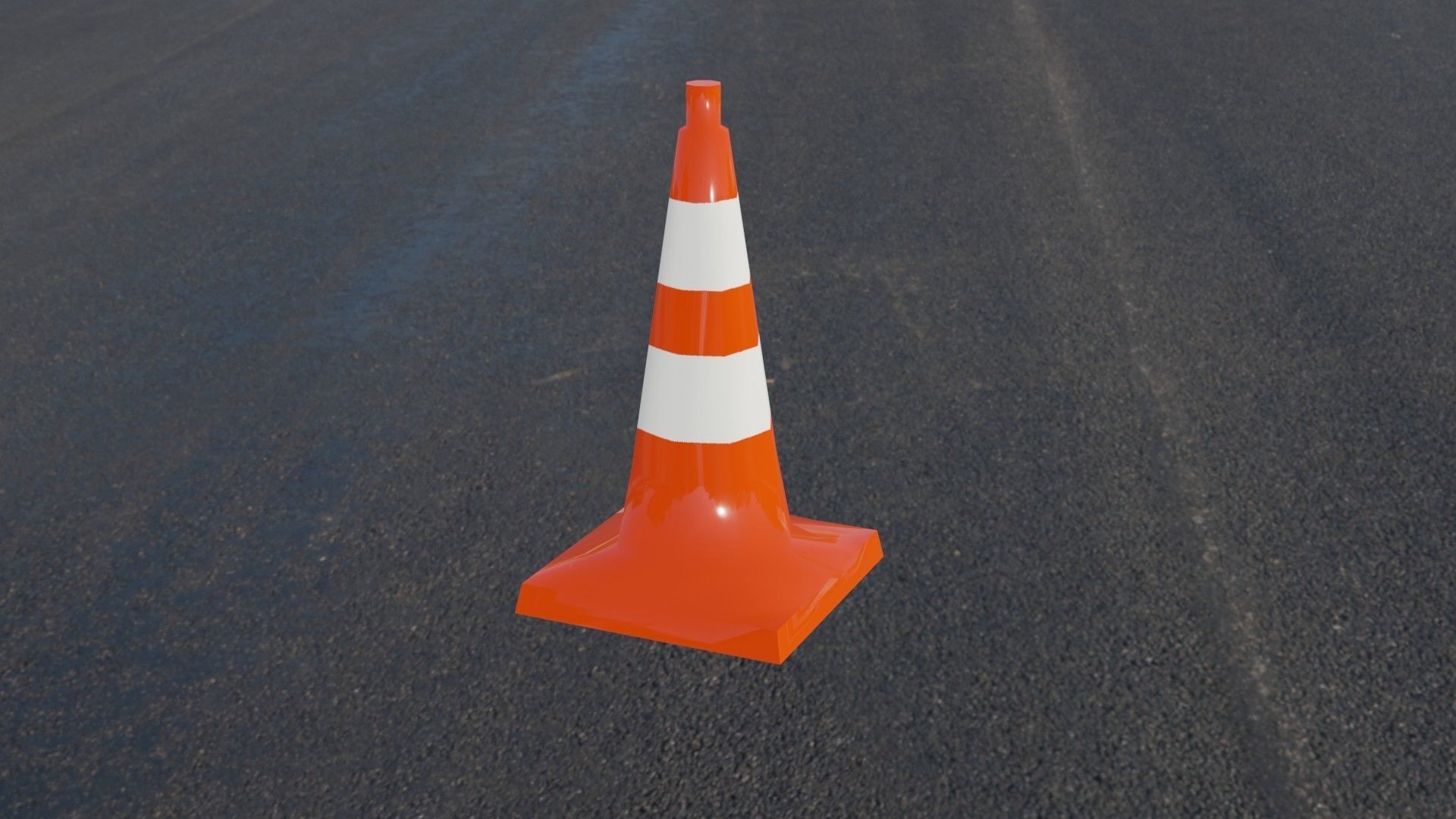 Traffic cone Low-poly 3D model_4
