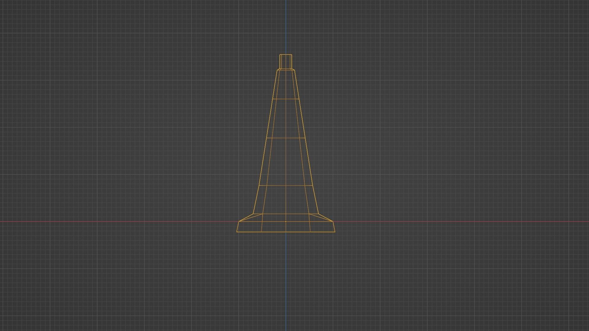 Traffic cone Low-poly 3D model_3