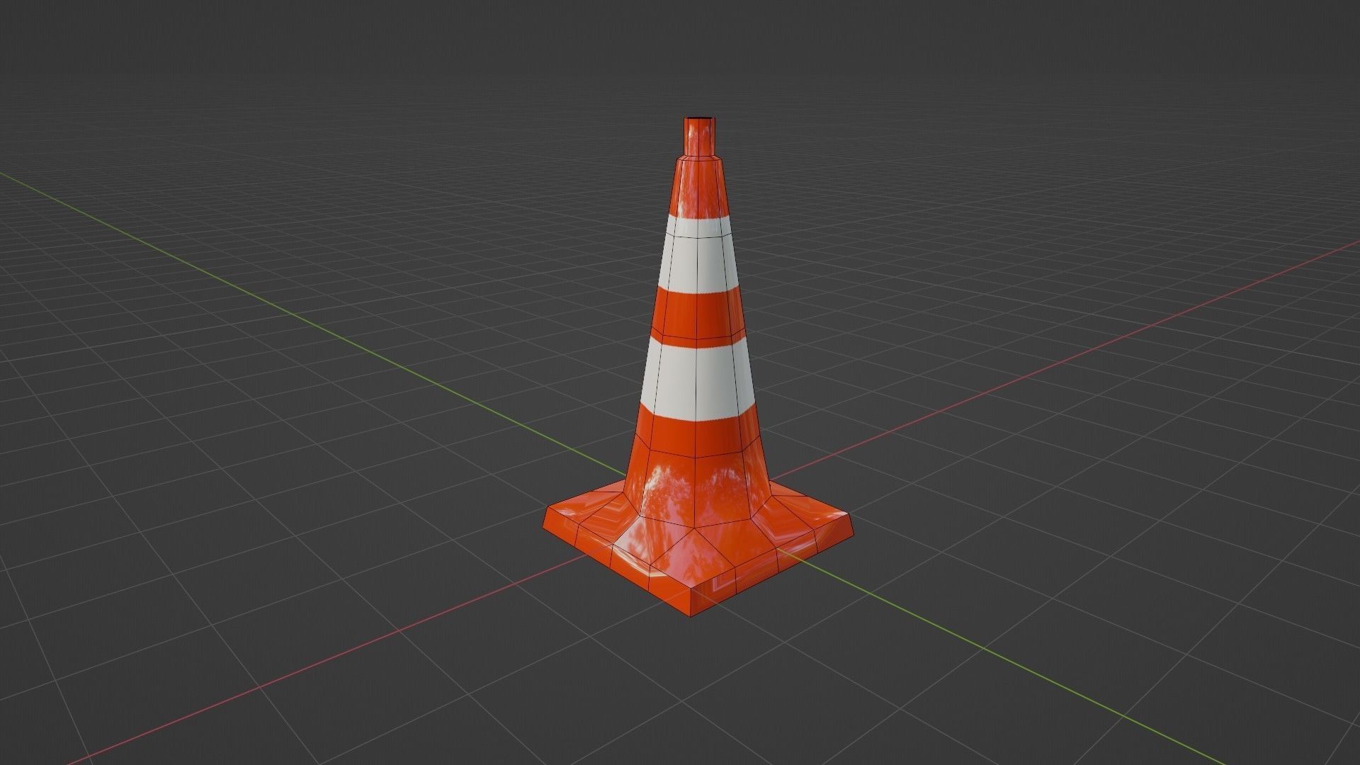 Traffic cone Low-poly 3D model_1