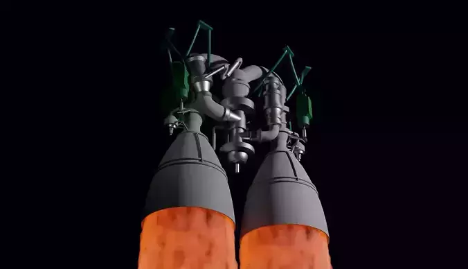 RD-180 Rocket Engine 3D model