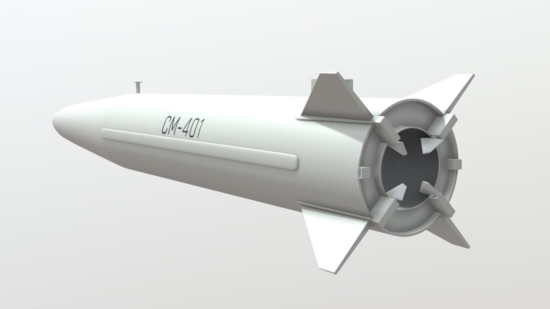 CM-401 Chinese Anti-Ship Ballistic Missile Low-poly 3D model_7