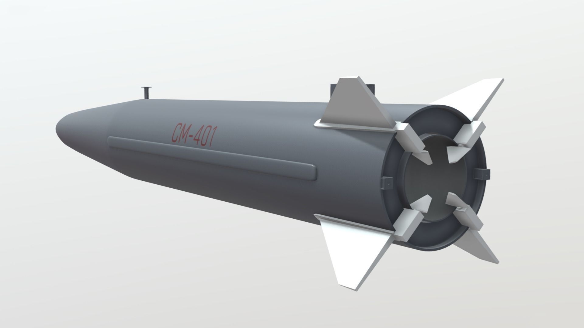 CM-401 Chinese Anti-Ship Ballistic Missile Low-poly 3D model_9