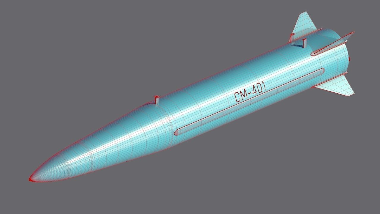 CM-401 Chinese Anti-Ship Ballistic Missile Low-poly 3D model_15