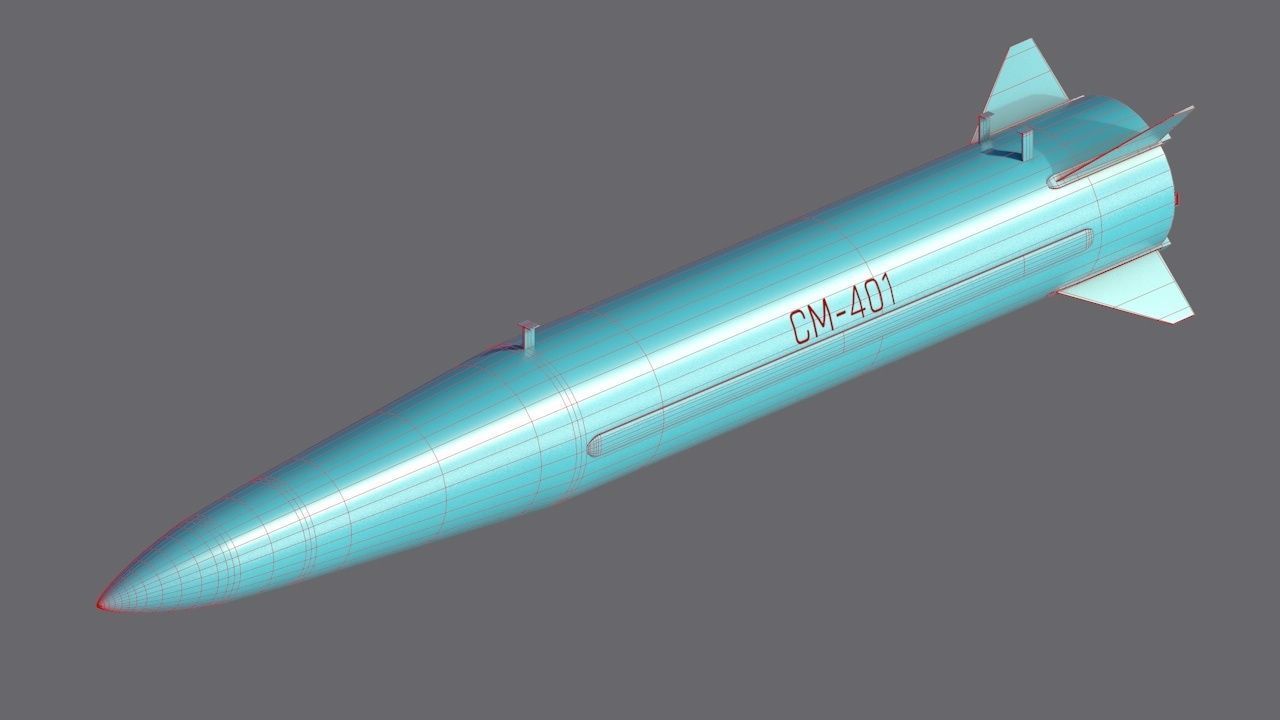 CM-401 Chinese Anti-Ship Ballistic Missile Low-poly 3D model_14