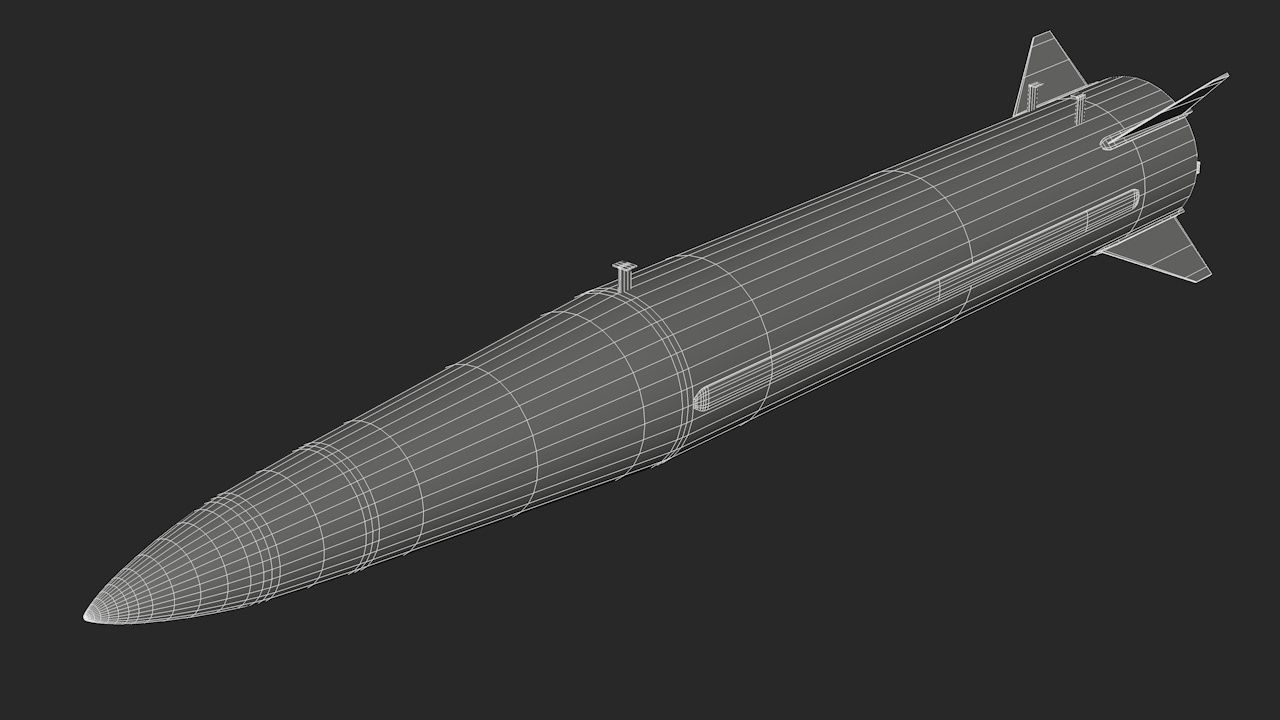 CM-401 Chinese Anti-Ship Ballistic Missile Low-poly 3D model_10