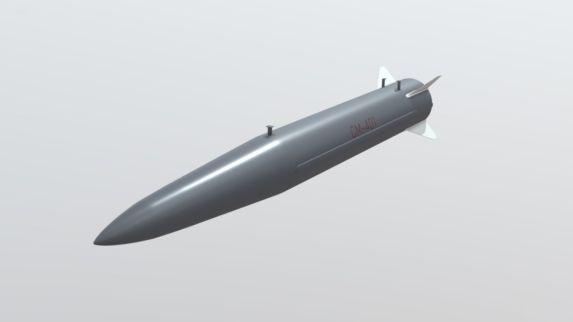 CM-401 Chinese Anti-Ship Ballistic Missile Low-poly 3D model_3