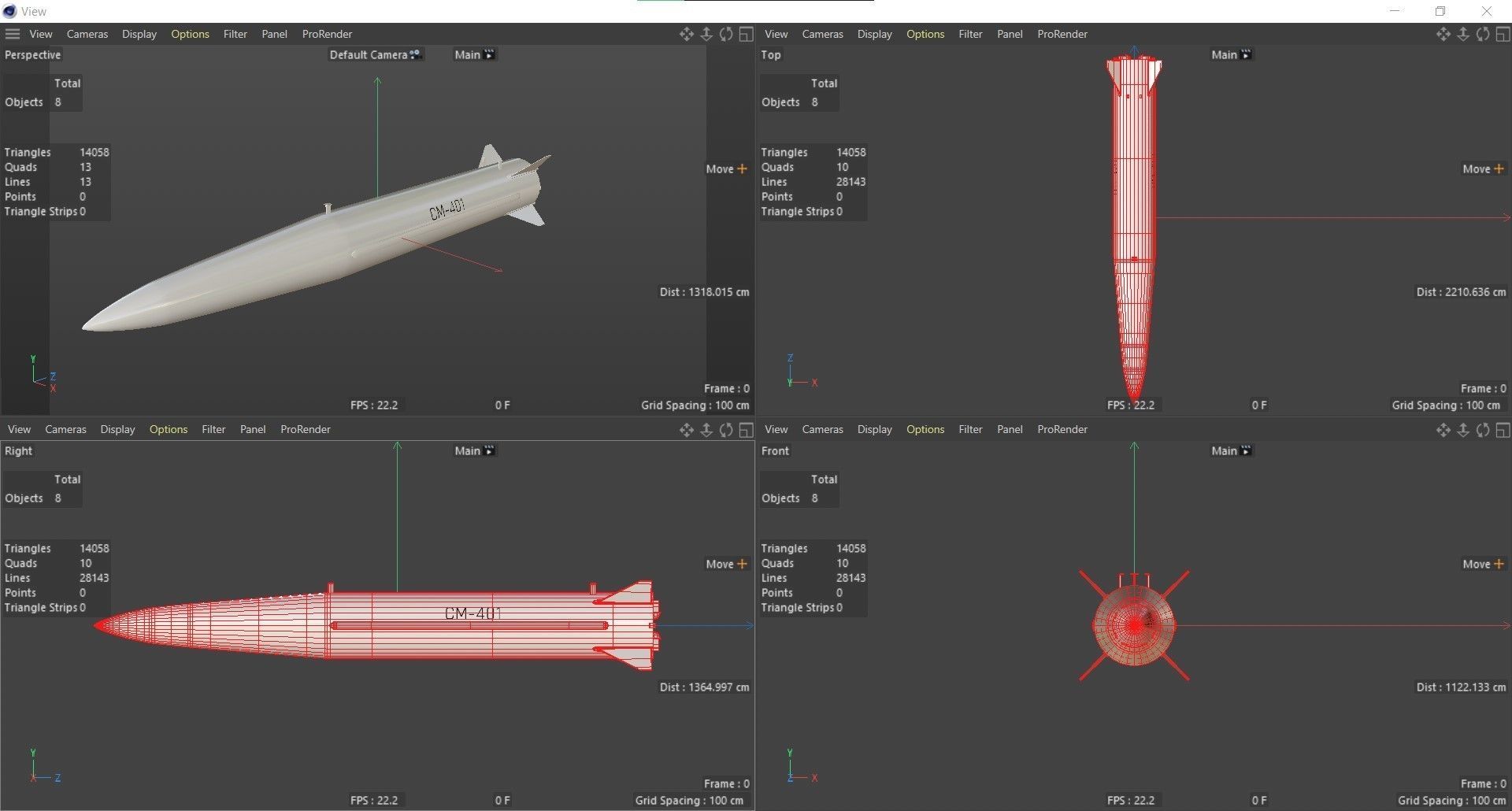 CM-401 Chinese Anti-Ship Ballistic Missile Low-poly 3D model_16