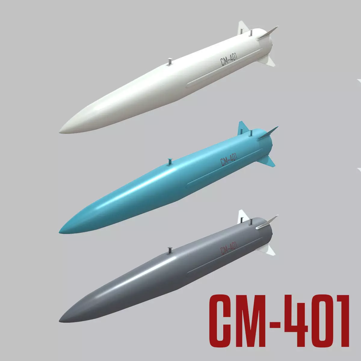 CM-401 Chinese Anti-Ship Ballistic Missile Low-poly 3D model_0