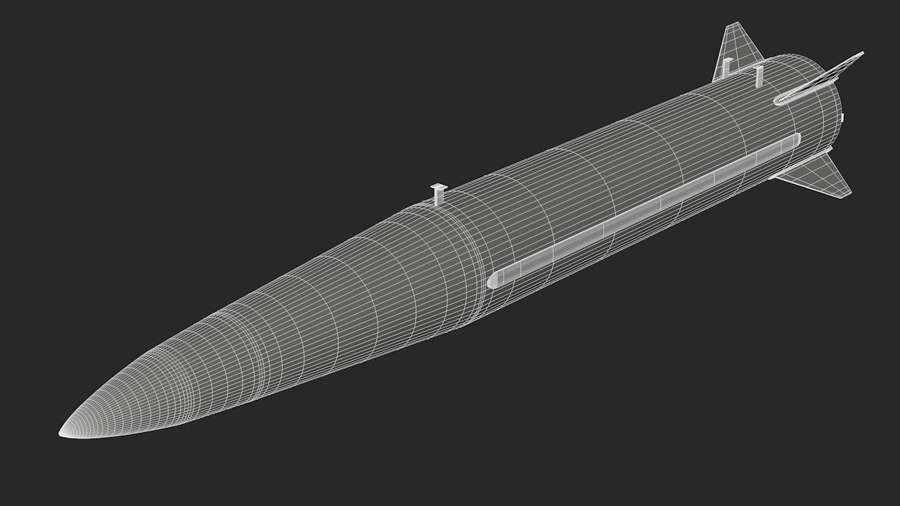 CM-401 Chinese Anti-Ship Ballistic Missile Low-poly 3D model_11