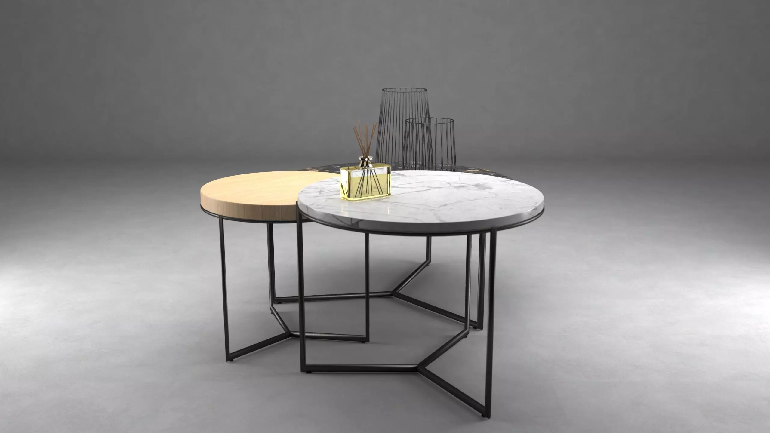 Salon table set Free 3D model