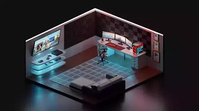 Gaming isometric room