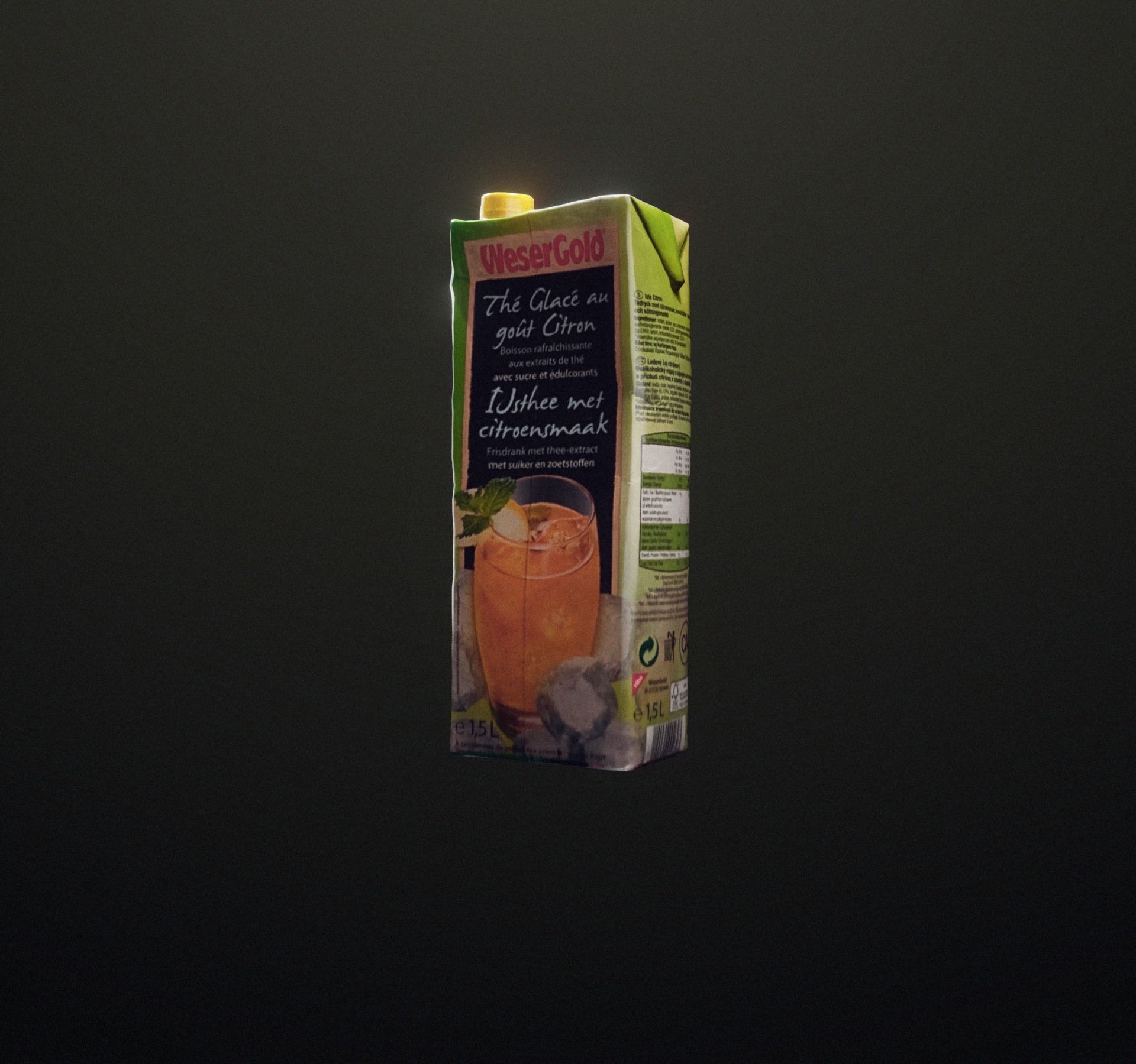 Ice tea box trash scanned Low-poly 3D model_10