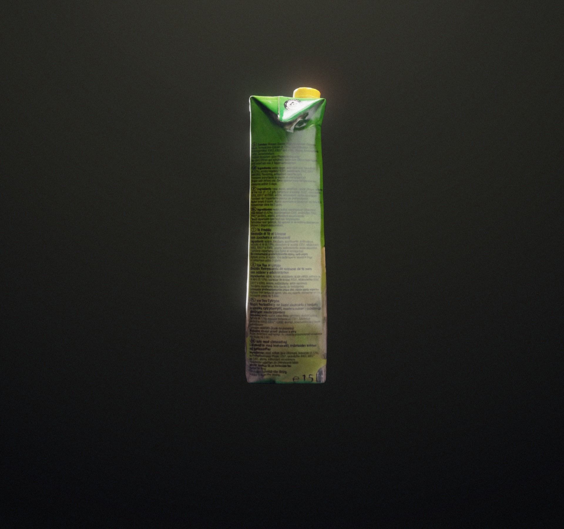 Ice tea box trash scanned Low-poly 3D model_50