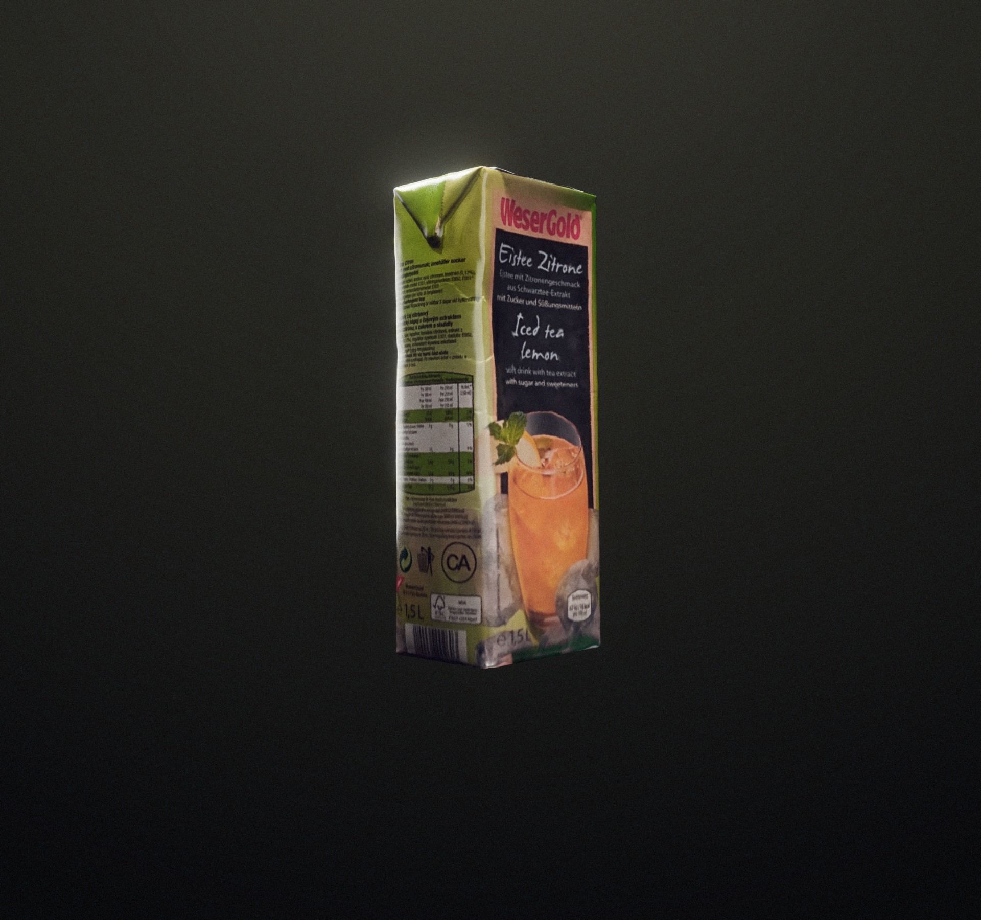 Ice tea box trash scanned Low-poly 3D model_27