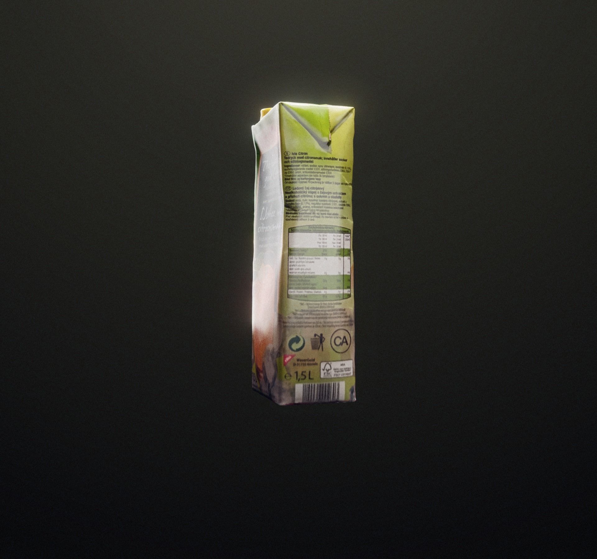 Ice tea box trash scanned Low-poly 3D model_17