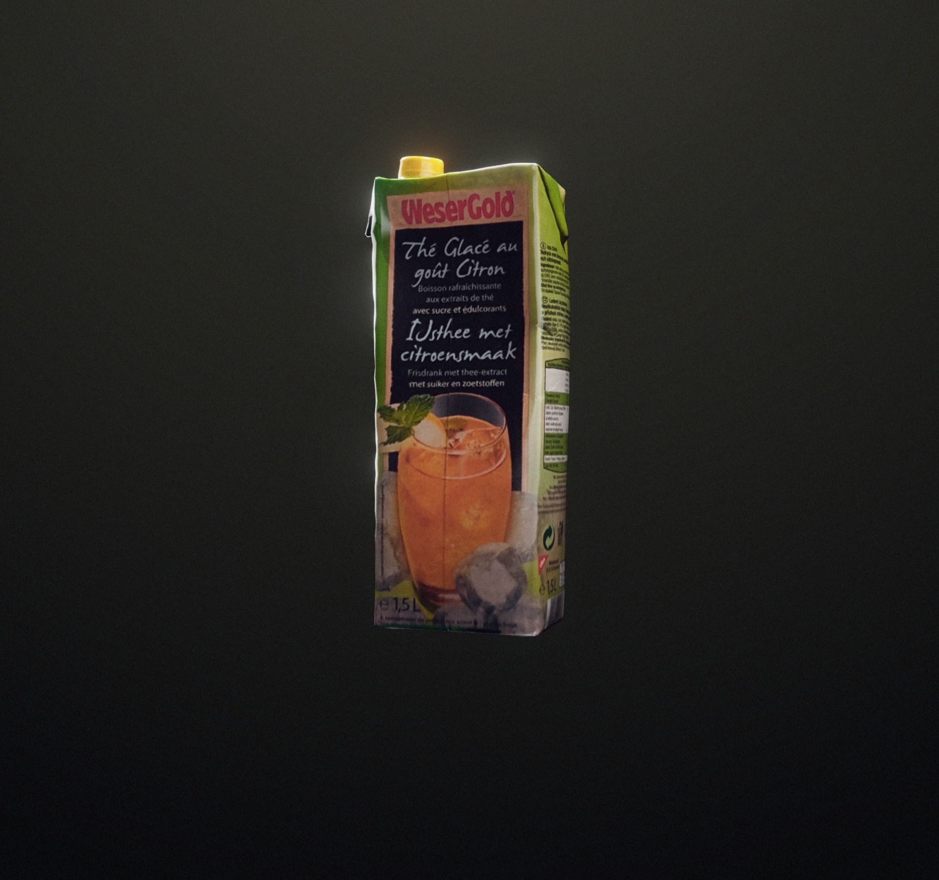 Ice tea box trash scanned Low-poly 3D model_8